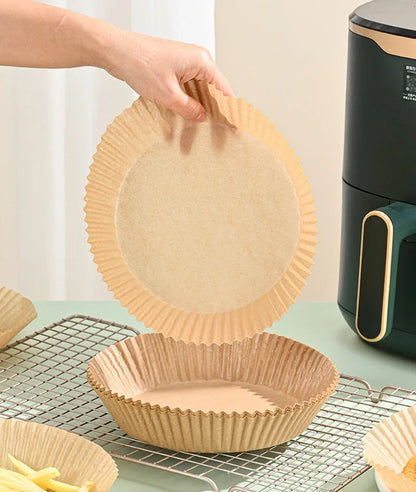 50/100Pcs Air Fryer Disposable Paper Non-Stick Airfryer Baking Papers Round Air-Fryer Paper Liners Paper Kitchen Accessories Beauty World Shop