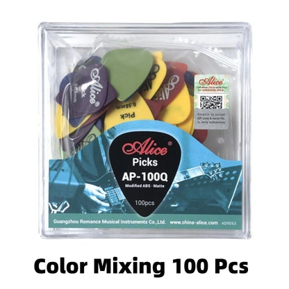 Alice Guitar Pick Mixed ABS Premium Matte Anti-Skid Guitar Pick 24/50/100 Pieces w/ Pick Box /for Acoustic Electric/Ukulele Beauty World Shop