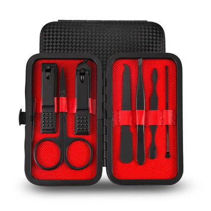 7/10/12/18/20/24PCS Set Professional Manicure Set Kits Stainless Steel Fingernail Toenail Clippers Set with Leather Portable Beauty Fashion