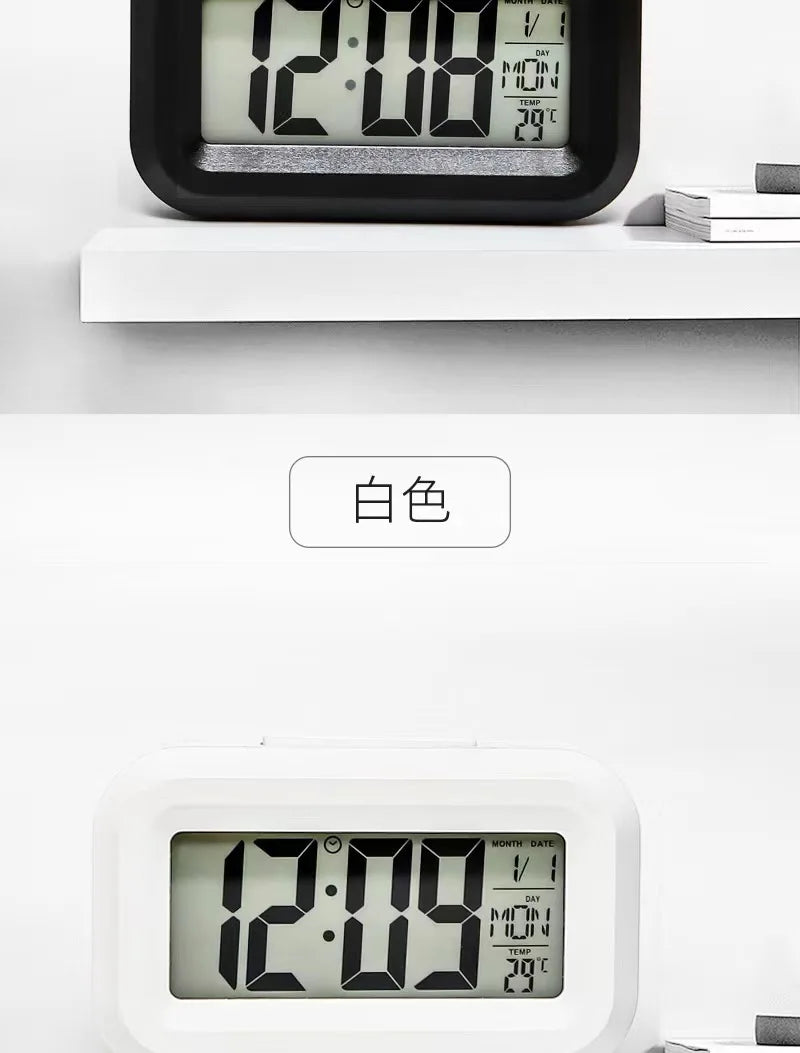 Alarm Clock Digital Clock LED Electronic With Backlight Snooze Calendar For Home Office Desktop Table Screen Display Watch Beauty World Shop
