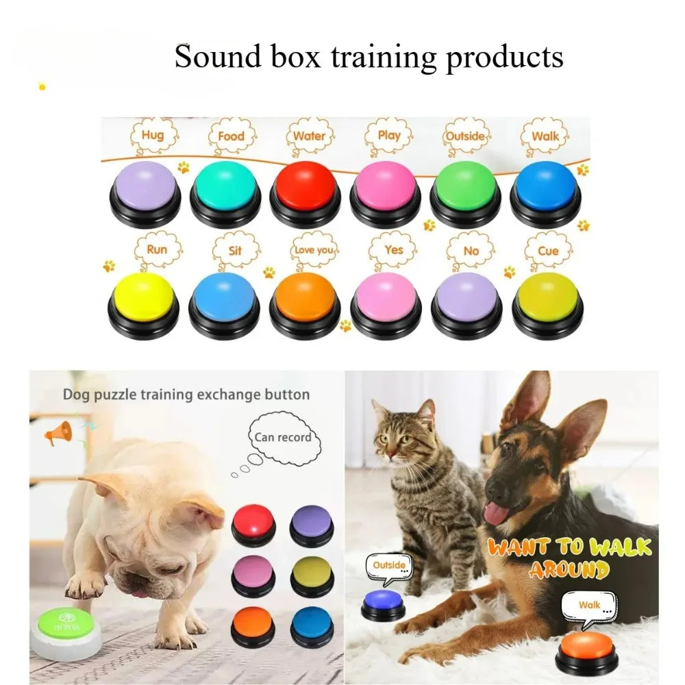 8PCS Dog Communication Buttons Voice Recording Button for Pet Training Buzzer 30 Second Record Playback Funny Gift for Talking Beauty World Shop
