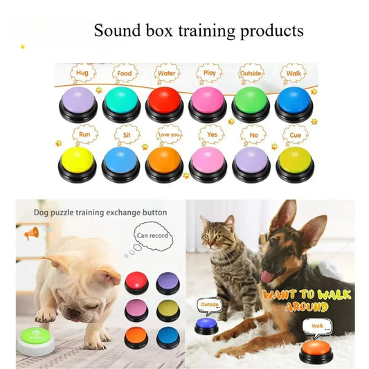 8PCS Dog Communication Buttons Voice Recording Button for Pet Training Buzzer 30 Second Record Playback Funny Gift for Talking Beauty World Shop