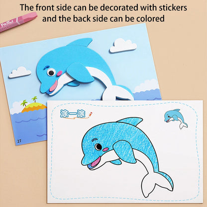 6pcs/set 3D EVA Foam Sticker DIY Cartoon Princess Animal Puzzle for Children Kids Multi-patterns Styles Toys for Children Gift Beauty World Shop