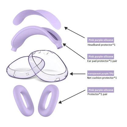 Headphones Ear Pads Scratch Resistant Hearing Aid Case Transparent TPU Three Piece Set for Airpods Max Case Accessories EJBHT07