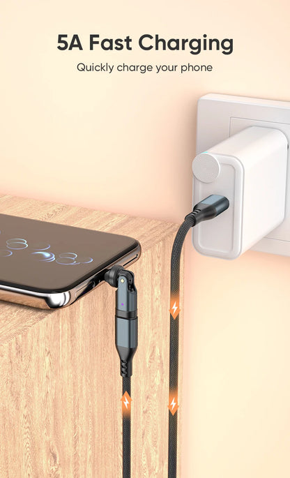 AUFU PD240W USB C to Type C OTG Adapter 540 Rotation 5A Fast Charge Cable Converter for iPhone 16 MacBook Samsung Xiaomi Laptop Beauty World Shop