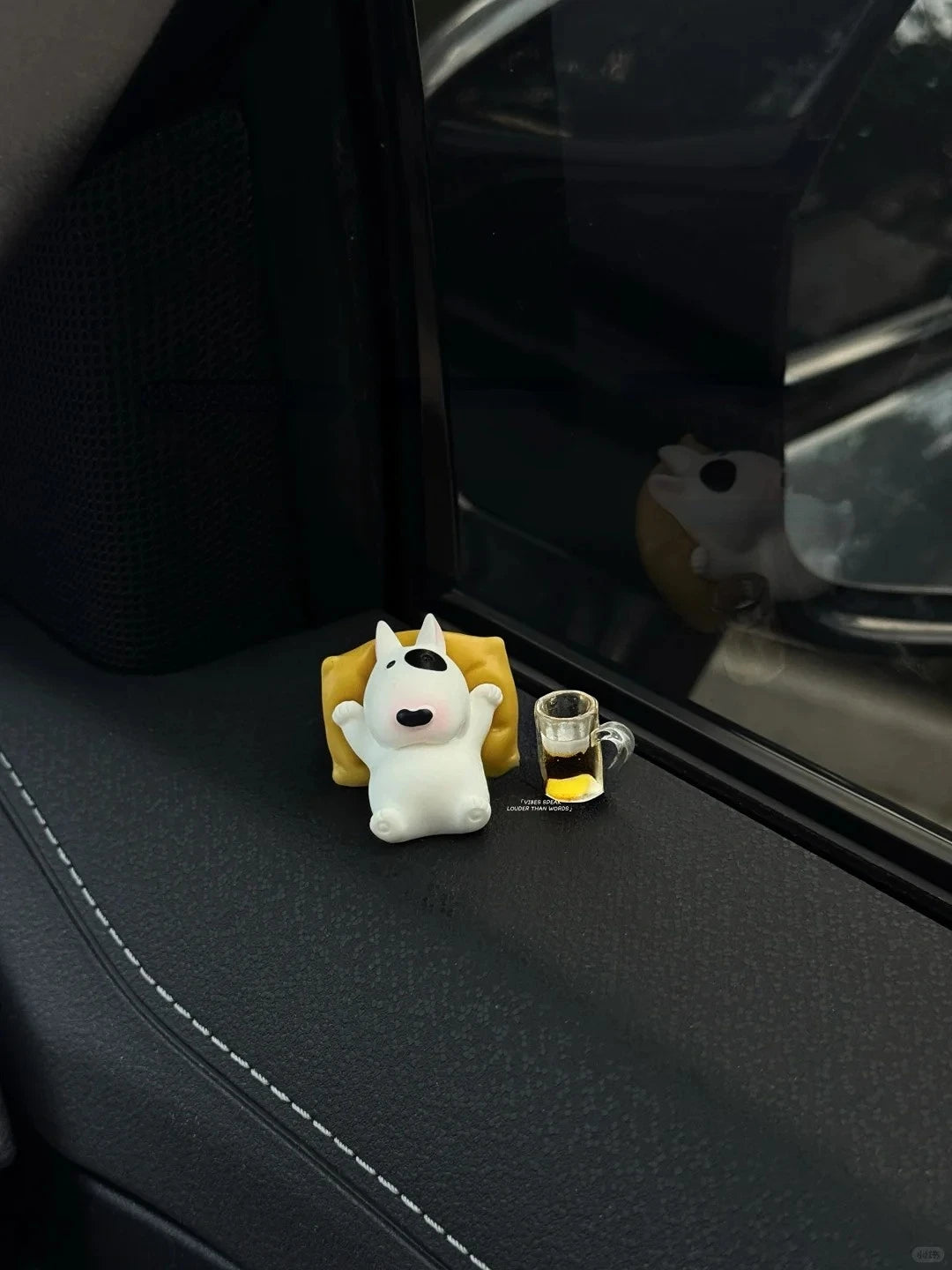 Bull Terrier Universal Car Accessories Interior Adorable Dashboard Figurine with Relaxed Pose Ornament for Tesla BMW Hyundai KIA Beauty World Shop