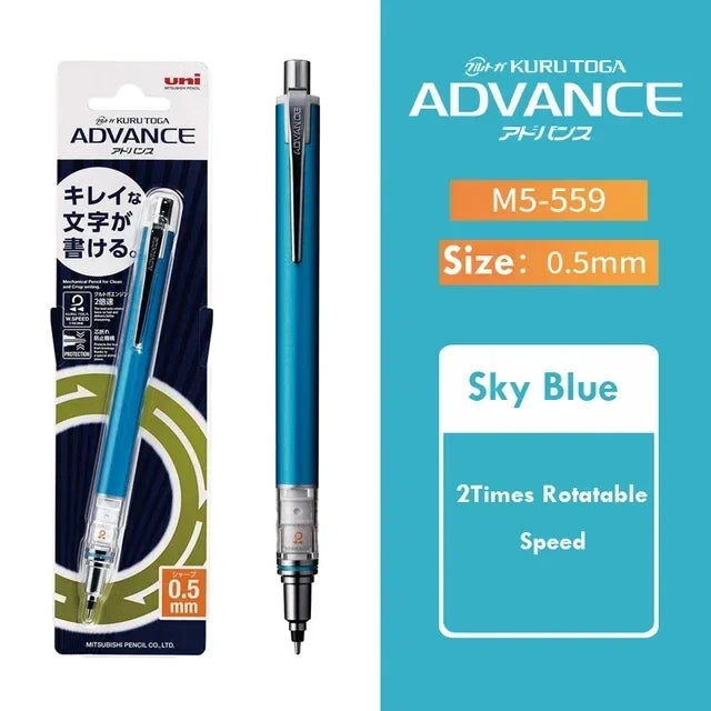 Japan UNI KURA TOGA Mechanical Pencil 0.5mm Automatic Rotation Drawing Special Pencil M5-559 Stationery Cute School Supplies Beauty World Shop