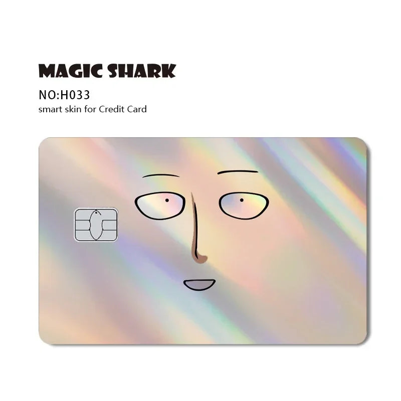 Magic Shark Skull Panda Hunter Broke Blue Eyes Dragon Laser Holographic Sticker Cover Film Skin for Credit Bank Debit Card Beauty World Shop