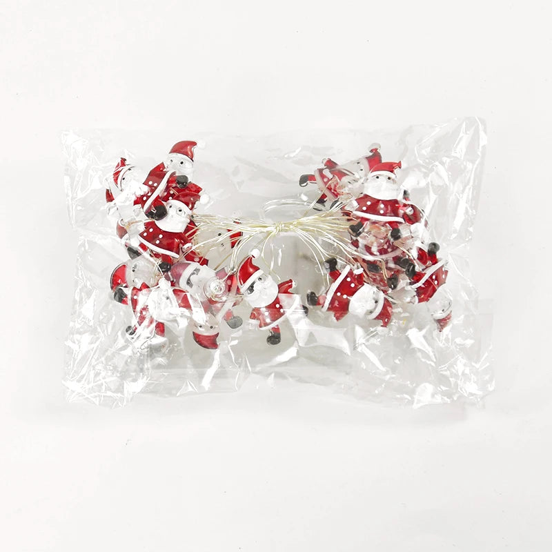 2M 20LED Santa Claus Snowflake LED Light String Christmas Decoration For Home Xmas Tree Ornament 2025 Navidad Kids Gift New Year Beauty World Shop