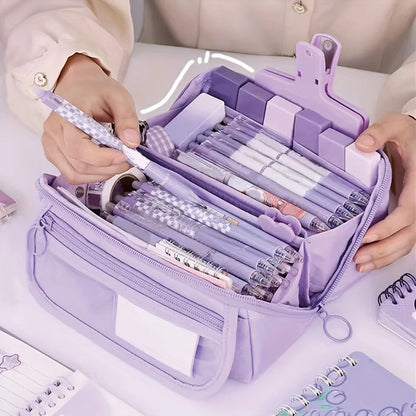 1pc large capacity learning pencil case with multifunctional desktop organization and storage stationery box for boys and girls Beauty World Shop