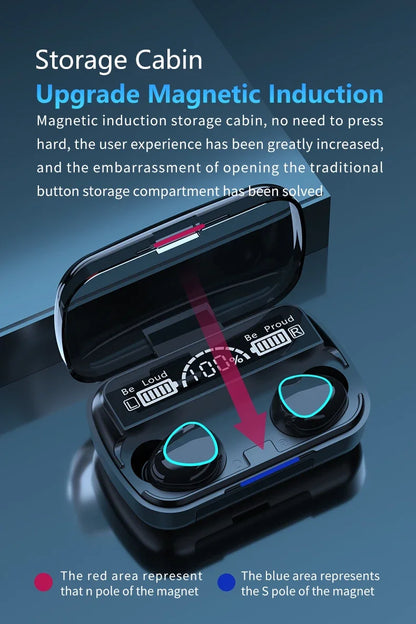 M10 TWS Wireless Headphones: Bluetooth Connection, Charging Box, 9D Stereo, Sports Waterproof Earbuds + Microphone Beauty World Shop