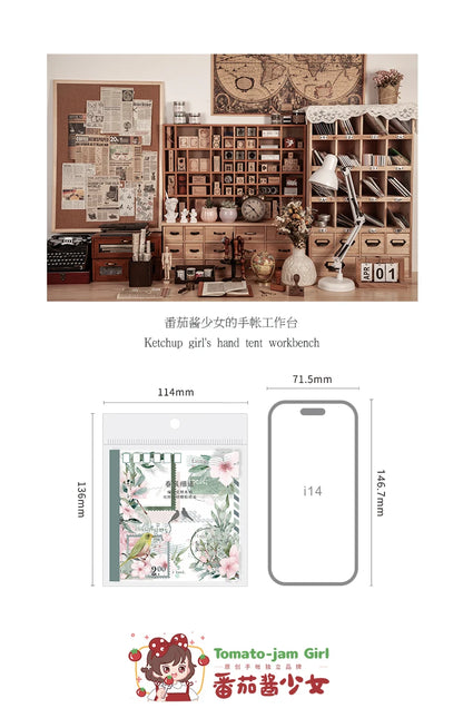Yoofun 20pcs/lot PET + Washi Paper Aesthetic Flower Stickers Gift Card Journal Scrapbooking Diary Decoration Stationery Labels Beauty World Shop
