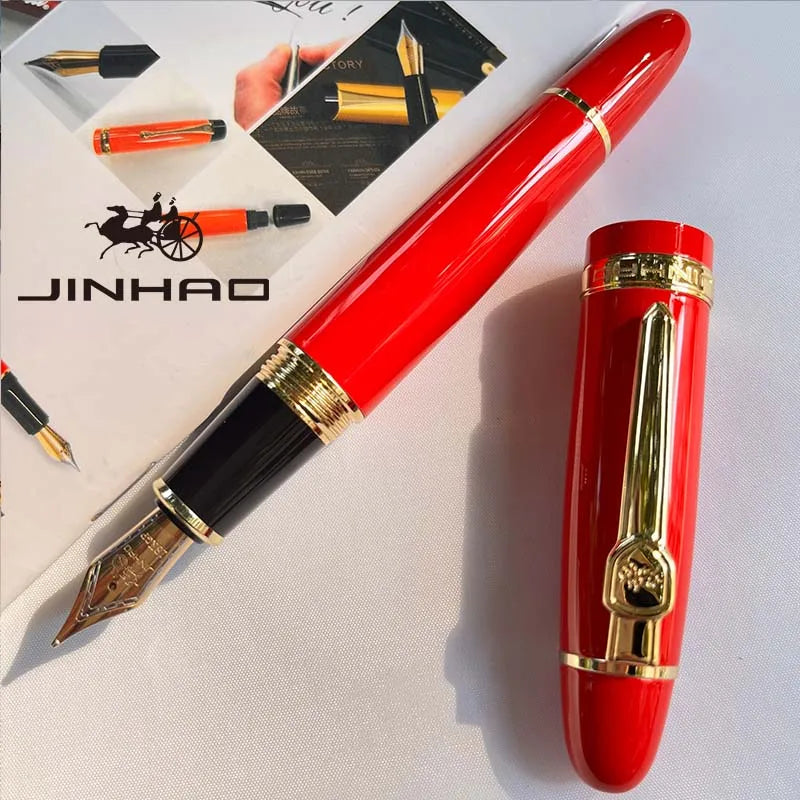 1 PCS JINHAO 159 Classic Design SIlver Trim Calligraphy Iridium Business Pen With Converter Beauty World Shop