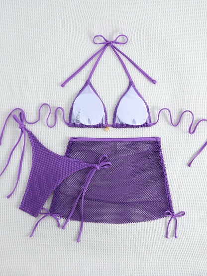 New Sexy Net Bikinis Female Swimsuits Women Three-Piece Swimwear Beach Swim Wear Bathing Suits Brazilian Bikini Set Pool Bather Beauty World Shop