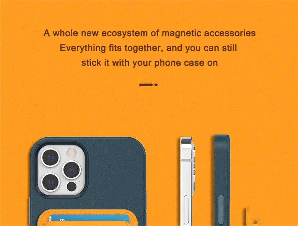 For Magsafe Leather Magnetic Wallet Case For iPhone 14 12 15 13 Pro Max Magnetic Card Bag Cover Samsung S23 S22 Ultra Accessory Beauty World Shop