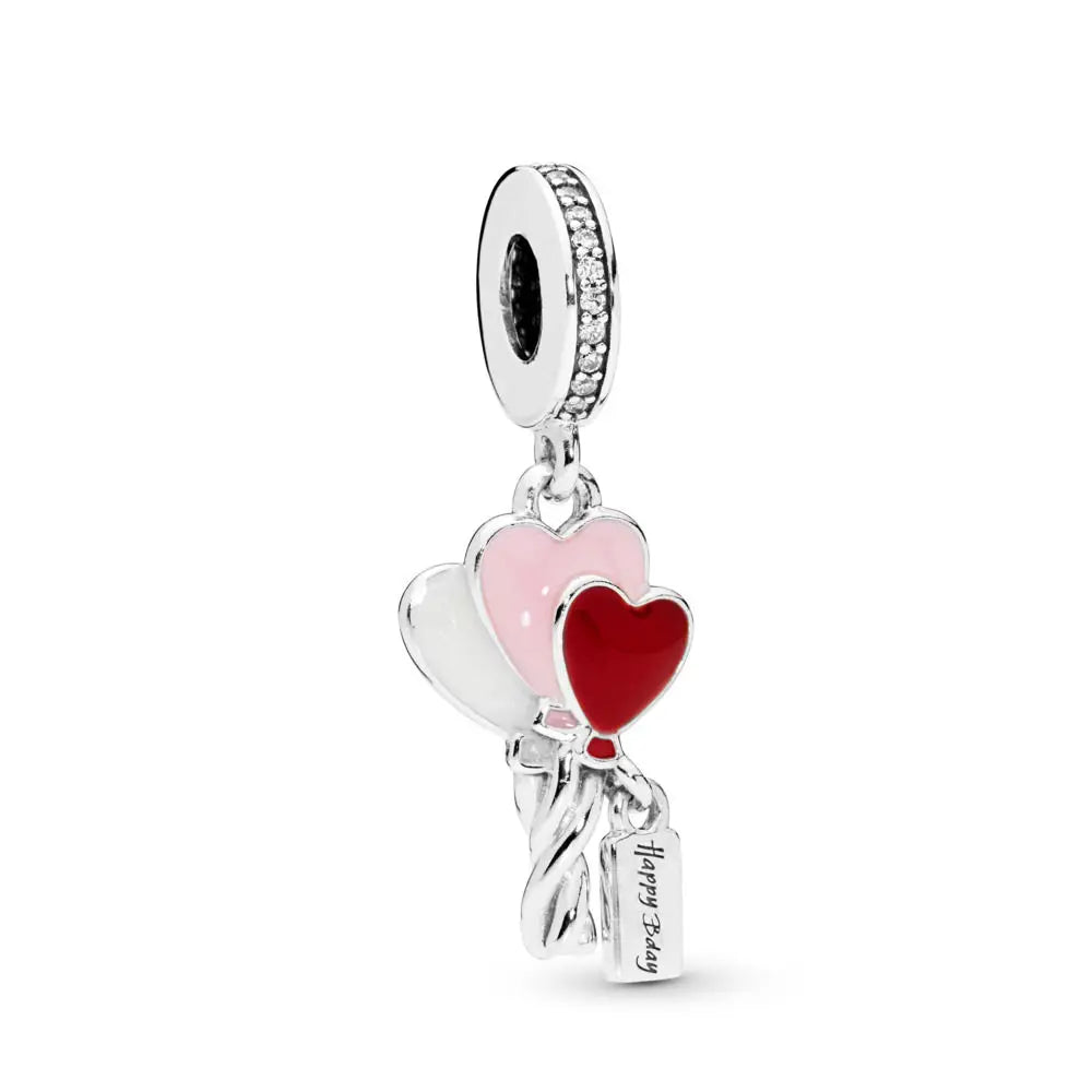 2025 Hot selling 925 Silver Pink Bird Moon Pendant Suitable for European Bracelets DIY Accessories Women's Charm Jewelry Gifts Beauty World Shop
