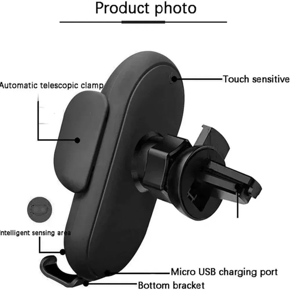 Infrared Induction Car Wireless Charger Stand Car Air Vent Clamp for iPhone 16~12 Pro Max Samsung Galaxy S25/S24 Fast Charging Beauty World Shop