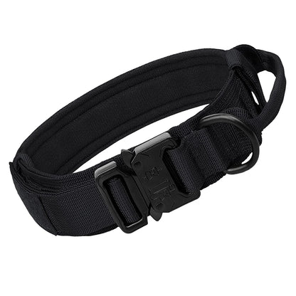 Heavy Duty Tactical Dog Collars with Handle Military Collar with Patch Outdoor Training and Walking for Medium and Large Dogs Beauty World Shop