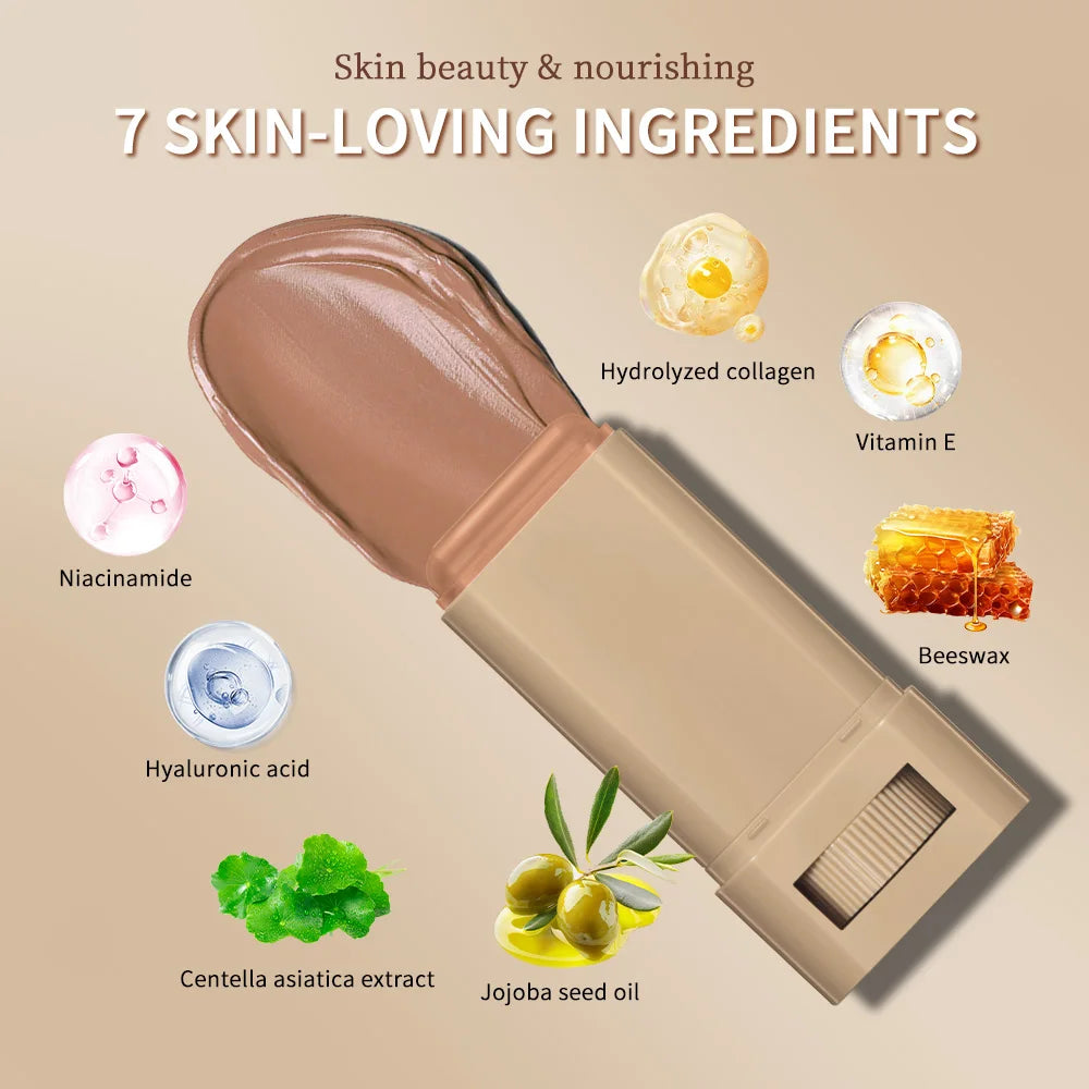 Foundation Skin Tint Balm Skin Tint Stick Waterproof Nourishing Solid Tinted Serum  Face Tinted Face Contour Stick Makeup Beauty World Shop