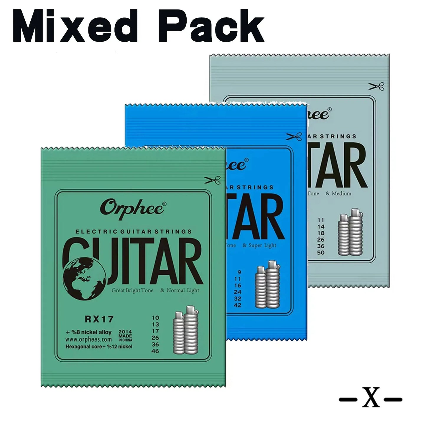 Orphee 1/5/10 Pcs Electric Guitar Strings Set RX Series Hexagonal Carbon Steel 6 String for Electric Guitar Accessories&Parts Beauty World Shop