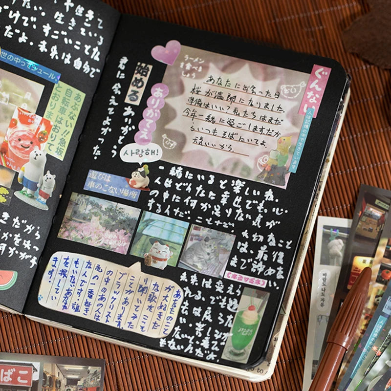 Mr. Paper 30/60/90pcs Retrospective Voice Cut Film Sticker Book Creative Handbook DIY Scrapbook Notebook Mugs Dairy Laptop Card Beauty World Shop