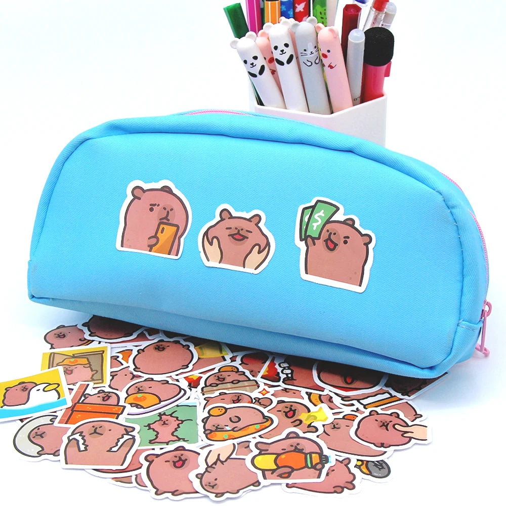 10/50/100pcs Capybaras Stickers Cartoon Cute Decals Toy Stationery Guitar Phone Bicycle Laptop Luggage Car Graffiti Kids Sticker Beauty World Shop