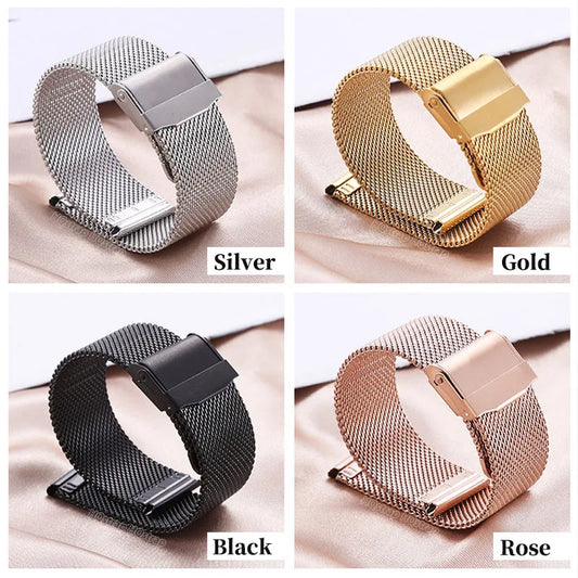 Quick Release Milanese Strap 18mm 20mm 22mm 12mm 14mm 16mm 17mm 19mm 21mm 24mm Universal Bracelet 0.6mesh Stainless Steel Beauty World Shop