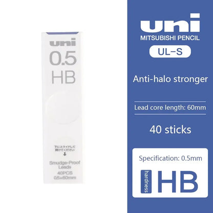 1Pcs Japan UNI UL-S Mechanical Pencil Lead-core Anti-fouling Thickened Black Non-breakable Student Pencil Lead 0.3/0.5/0.7 mm Beauty World Shop