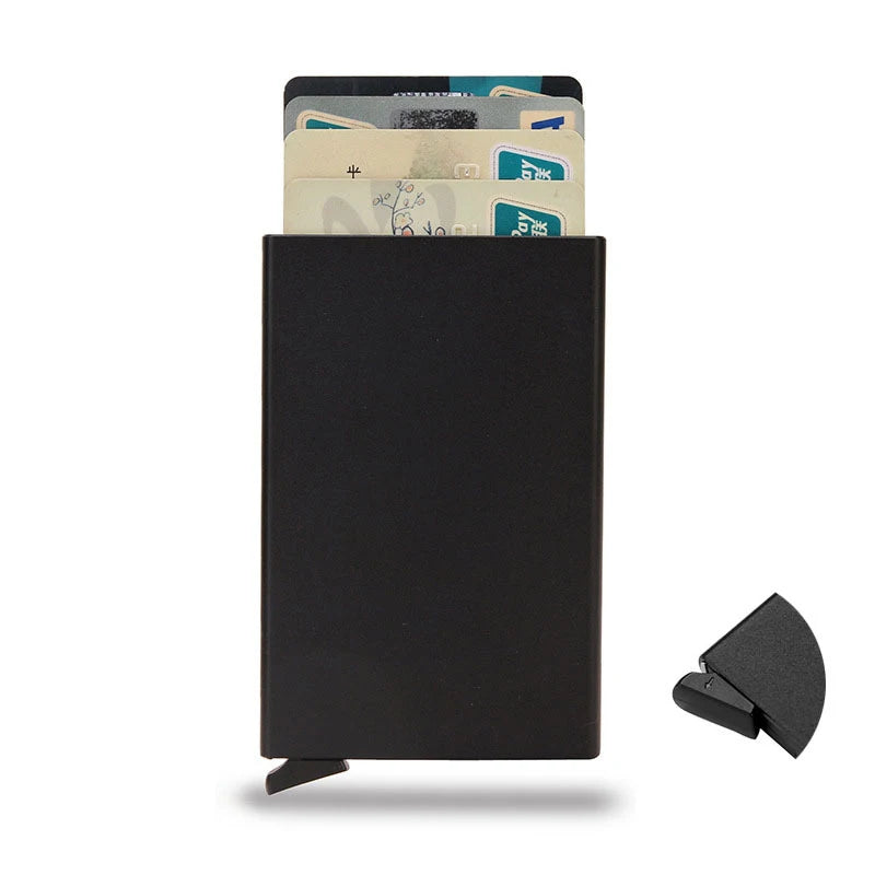 Rfid Smart Wallet Card Holder Metal Thin Slim Men Women Wallets Pop Up Minimalist Wallet Small Black Purse Vallet Walets for Men Beauty World Shop