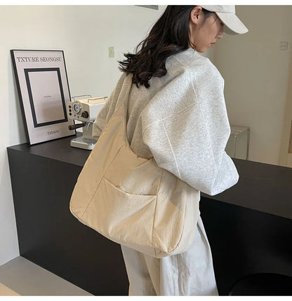 Trendy Women's Soft Cloth Shoulder Bag Solid Color Student 2026 Spring Y2k Casual Style Big Handbags Crossbody Bags for Women Beauty World Shop