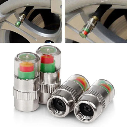 NEW 4pcs Car Tire Pressure Indicator Gauge Alert Monitoring Valve Cap Sensor External Detection Beauty World Shop