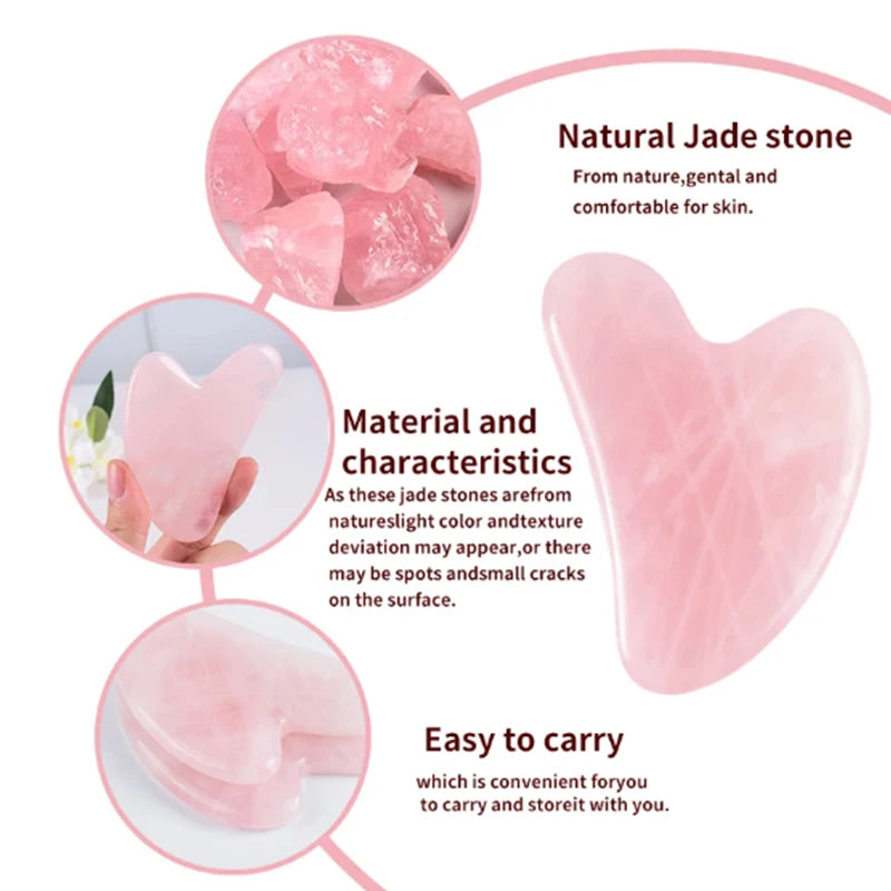 Natural Stone GuaSha Jade Facial Beauty Scraping Massage Tools Firm Skin Care Face Gua Sha SPA Physical Therapy Gue Che Roller Beauty World Shop