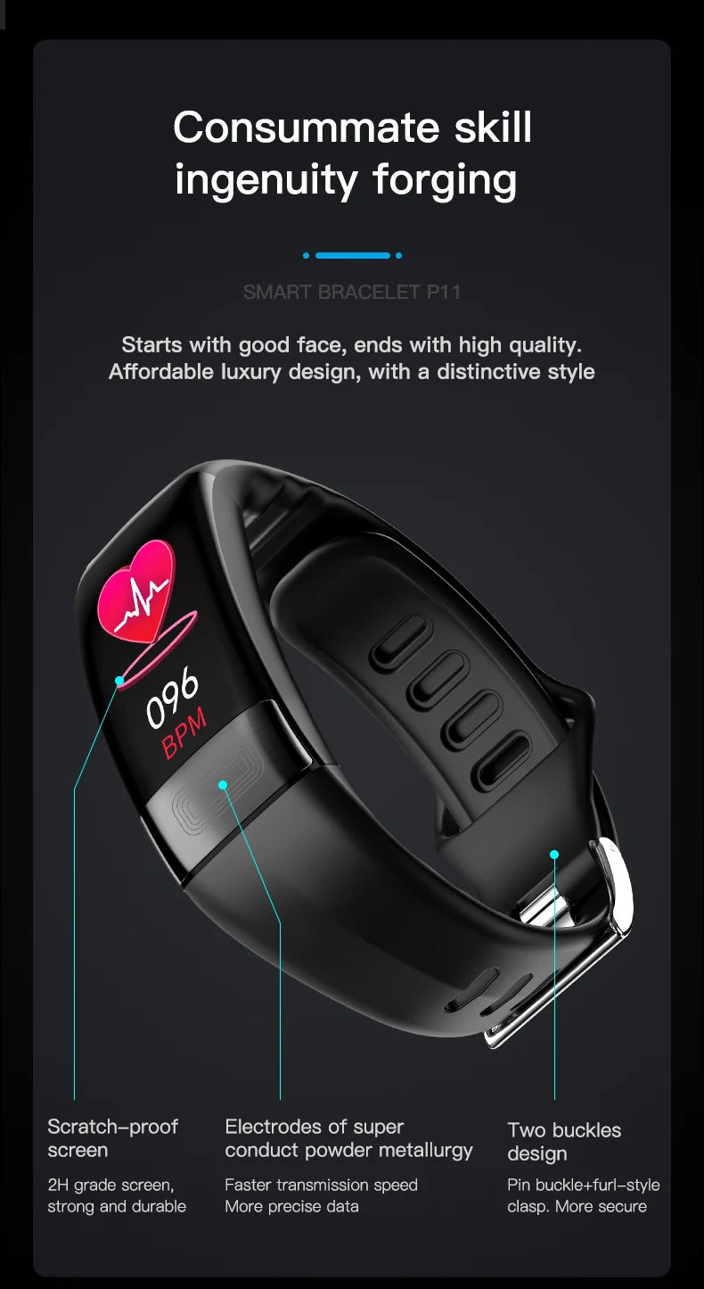 ECG+PPG Smart Wristband Fitness Tracker for Women Men Calorie Blood Pressure Waterproof Sport Smartband Health Smartwatch Beauty World Shop