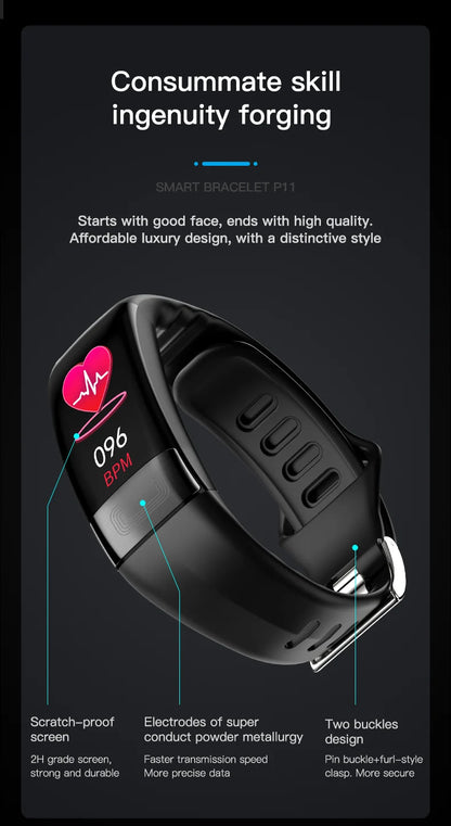 ECG+PPG Smart Wristband Fitness Tracker for Women Men Calorie Blood Pressure Waterproof Sport Smartband Health Smartwatch Beauty World Shop