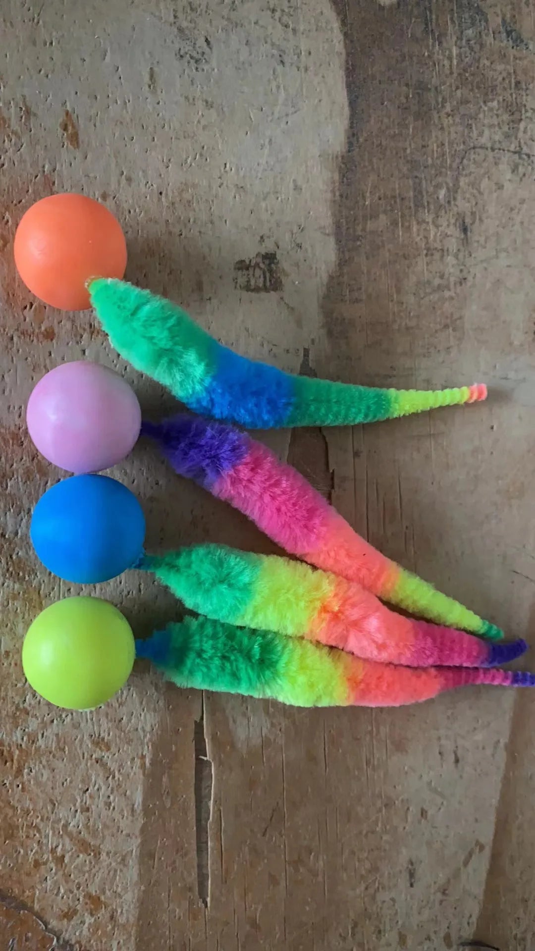 Cat interactive toys Tickle Cat Colorful bouncing ball Pet supplies Puzzle teasing indoor cat worm caterpillar elastic toy Beauty World Shop