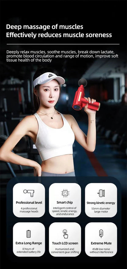 New Upgraded Portable Massage Gun Deep Tissue Muscle Relief Rechargeable Battery, Ideal For Back & Neck,Gift For Everyon Beauty World Shop
