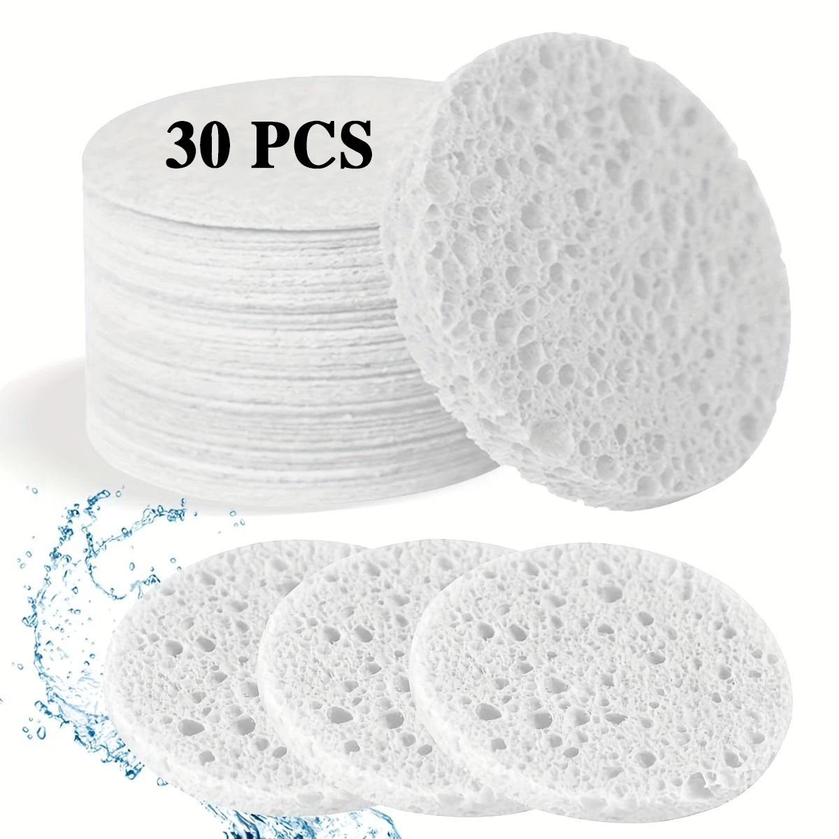 30/60 pieces of natural beauty care sponges, free of alcohol and fragrances, for facial cleansing and exfoliation sheets Beauty World Shop