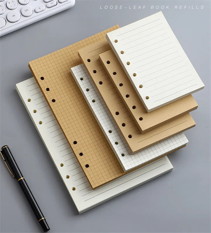 45 Sheets A5 A6 A7 Loose Leaf Notebook Refill Spiral Binder Inner Page Line Blank craft  Grid Inside Paper Stationery Beauty World Shop