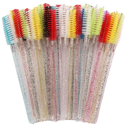 Disposable Crystal Eyelashes Brush Comb 50Pcs Eye Lashes Extension Mascara Wands Makeup Professional Makeup Beauty Tool Beauty World Shop