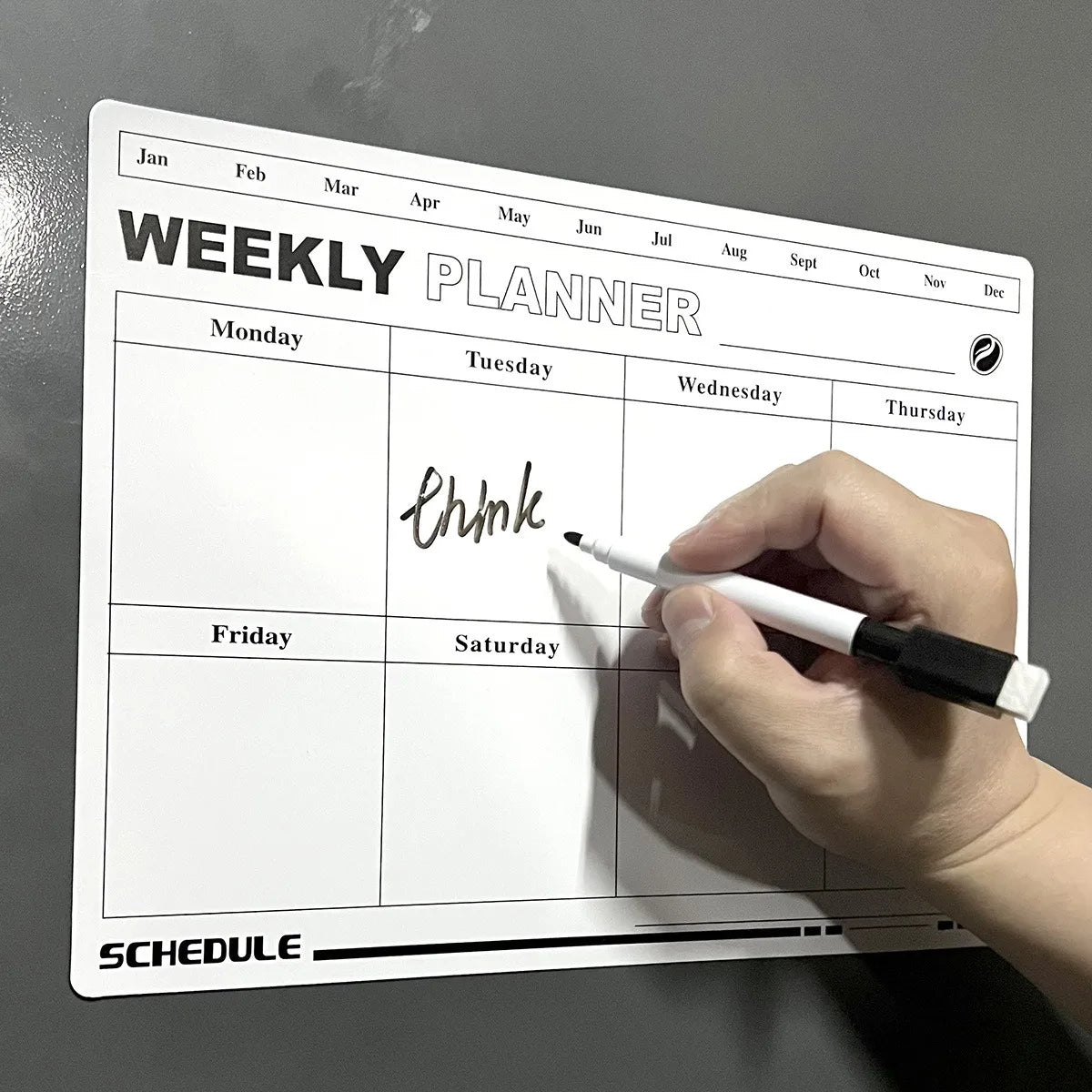Magnetic Refrigerator Calendar Sticker - Reusable Weekly/Monthly Planner, Customizable Note Board for Home Office Beauty World Shop
