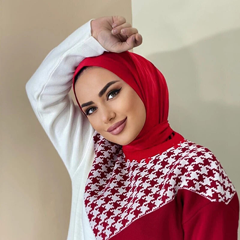 Ready To Go Full Cover Inner Instant Hijab for Ladies Girls Women With Tie Back Buttons Premium Quality Jersey Scarf Beauty World Shop