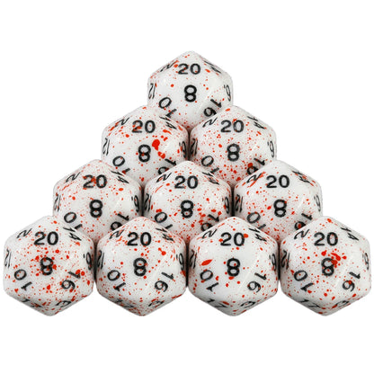 Dormia Dice DND Accessories Opaque White Acrylic Polyhedral Dice Set With Special Blood Effect For Table Board Role Playing Game Beauty World Shop
