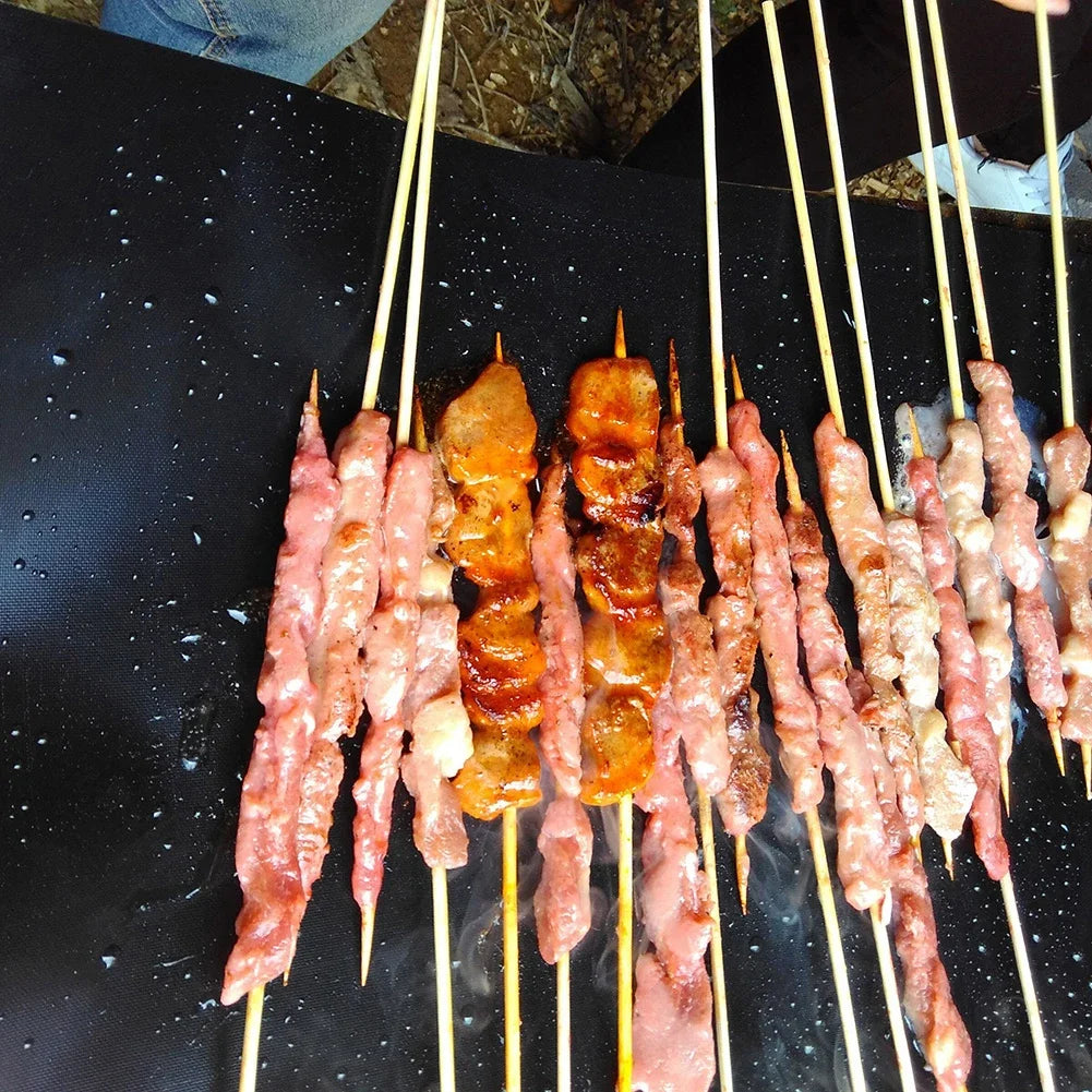 1-6Pcs BBQ Grill Mat Non-stick Mat Heat Resistant Grill Mat Outdoor Baking Reusable Barbecue Party Mat 40x50cm 33x40cm Beauty World Shop
