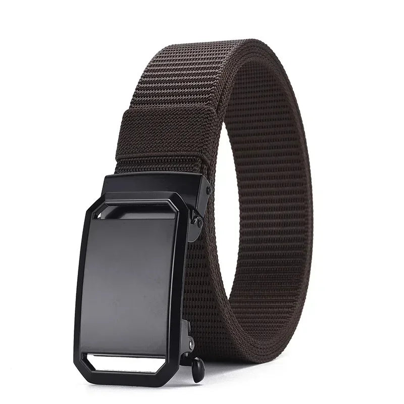 New Automatic Buckle Belt, Canvas Tactical Workwear Casual Outdoor Military Training Pants Belt For Men Beauty World Shop