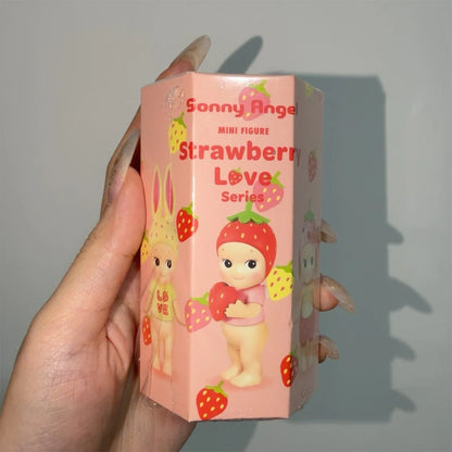 Genuine Sonny Angel Strawberry Love Series Cute Collectible Blind Box Dolls Desktop Decorations Surprise Fan Birthday Gift Toy Beauty World Shop