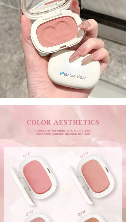 Phantom Bear Single-Color Blush Cream — Mochi Texture, Powder-Free Formula, Low-Saturation, Long-Lasting Natural Matte Finish Beauty Trend Shop