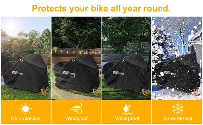 Toptrek Bike Cover Outdoor Storage Waterproof Anti-UV 210D Oxford High Quality Covers for Bicycles Rain Snow Dust Protective Beauty World Shop