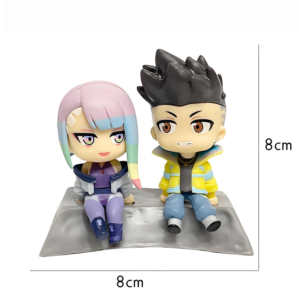 8cm Cyberpunk Edgerunners Q Version Anime David Martinez Lucyna Kushinada Lovers Action Figure Collection Model Toys Beauty World Shop