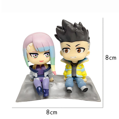 8cm Cyberpunk Edgerunners Q Version Anime David Martinez Lucyna Kushinada Lovers Action Figure Collection Model Toys Beauty World Shop