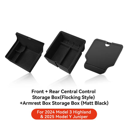 YZ For Tesla Model 3 Highland 2024 Model Y juniper 2025 Storage Box Center Armrest Hidden Box Cup Holder Organizer Accessories Beauty World Shop